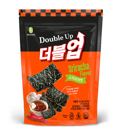 Binari Snack de Arroz con Algas Picante, Doble Crujiente, Doble Sabor 40g