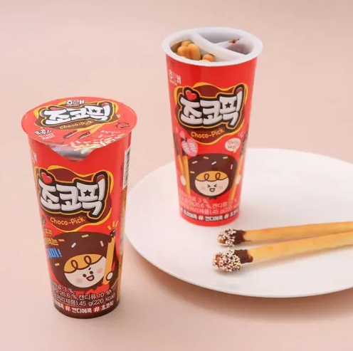 Galleta Coreana Choco Pick Haitai 45 g – Palitos Crujientes Cubiertos de Chocolate