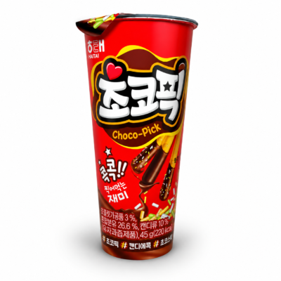 Haitai Galleta Choco con Trocitos de Caramelo 45 g | Palitos de Galleta Crujientes