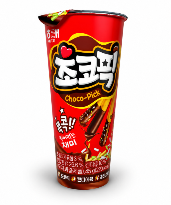 Haitai Galleta Choco con Trocitos de Caramelo 45 g | Palitos de Galleta Crujientes