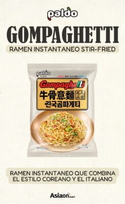 Paldo Gompaguetti 110 g | Ramen Coreano Instantáneo Sabor Carne Estilo Italiano