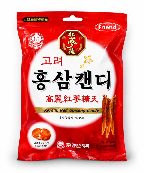 Mammos Caramelo de Ginseng Korean Red 80 g | Dulce Coreano Sabor Gingseng