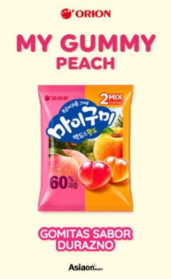 Orion My Gummy Durazno 2 Mix 97g | Gomitas Coreanas Sabor Durazno