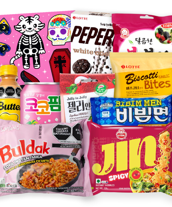 Paquete Halloween Calavera Dulces Snacks Ramen Coreano