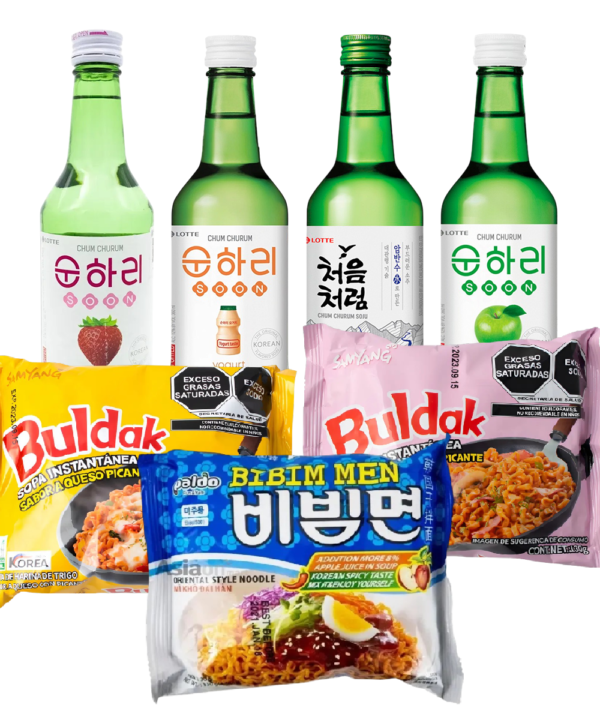 2 Ramen Buldak + 1 Ramen Bibim Men + 1 Soju