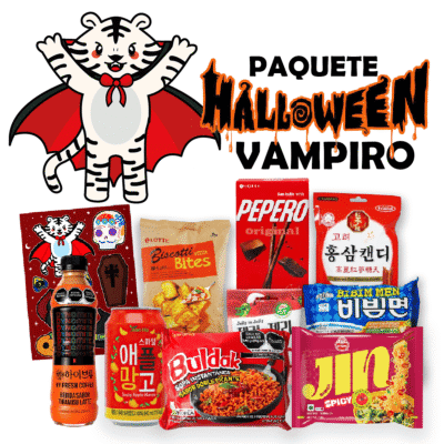 Paquete Halloween Vampiro Dulces, Snacks y Ramen Coreano | Sorpresa Asiática