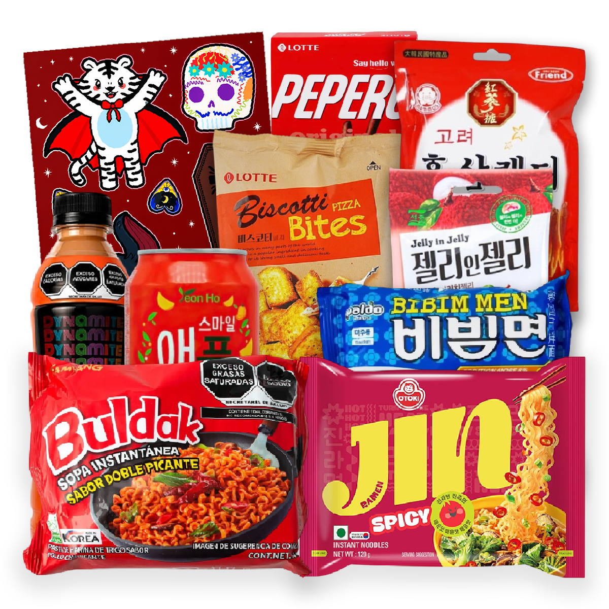 vampiro Paquete Halloween Vampiro Dulces, Snacks y Ramen Coreano | Sorpresa Asiática - Imagen 1